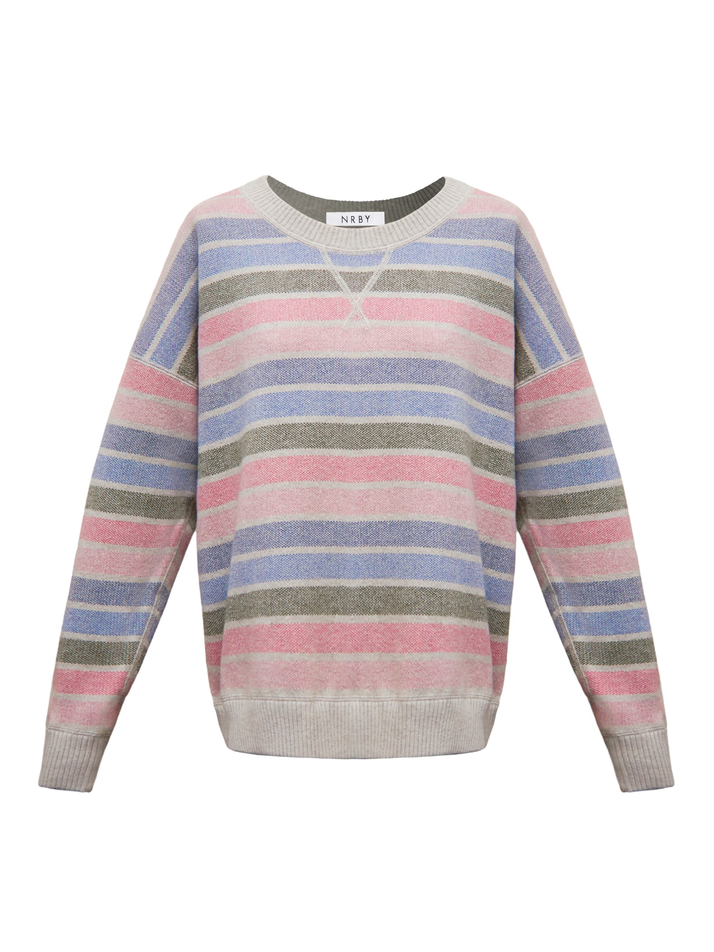 JoJo reversible cotton cashmere sweater - Tonal Multistripe / Grey