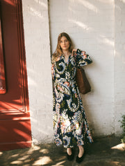 Keisha silk petal paisley print maxi dress | NRBY Clothing
