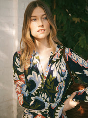 Keisha silk petal paisley print maxi dress | NRBY Clothing