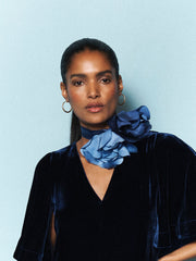 Silk flower corsage - Cornflower Blue