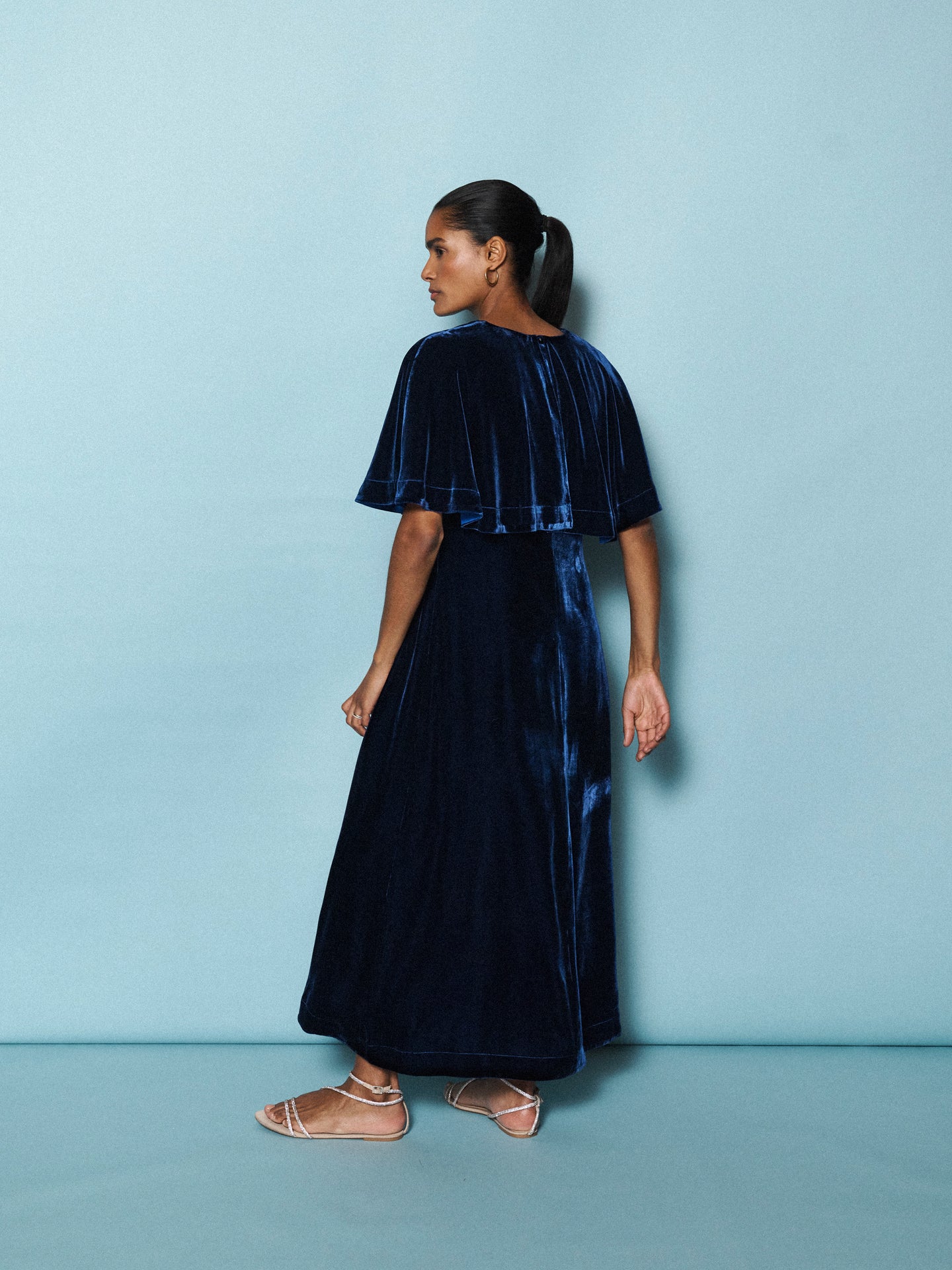 Kennedy silk blend velvet maxi dress - Midnight