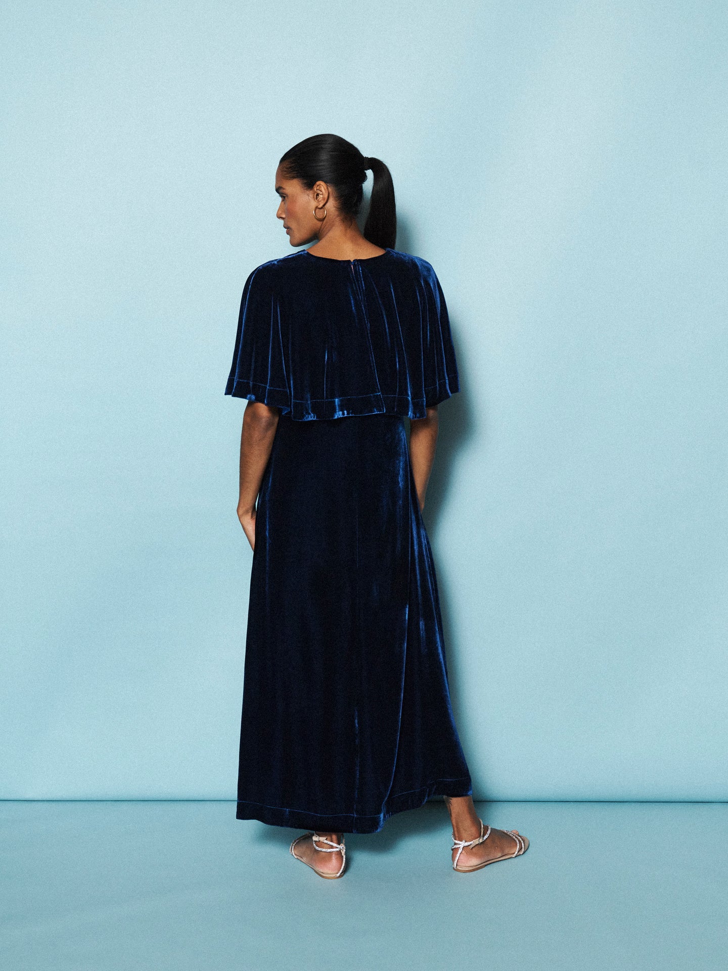 Kennedy silk blend velvet maxi dress - Midnight