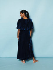 Kennedy silk blend velvet maxi dress - Midnight