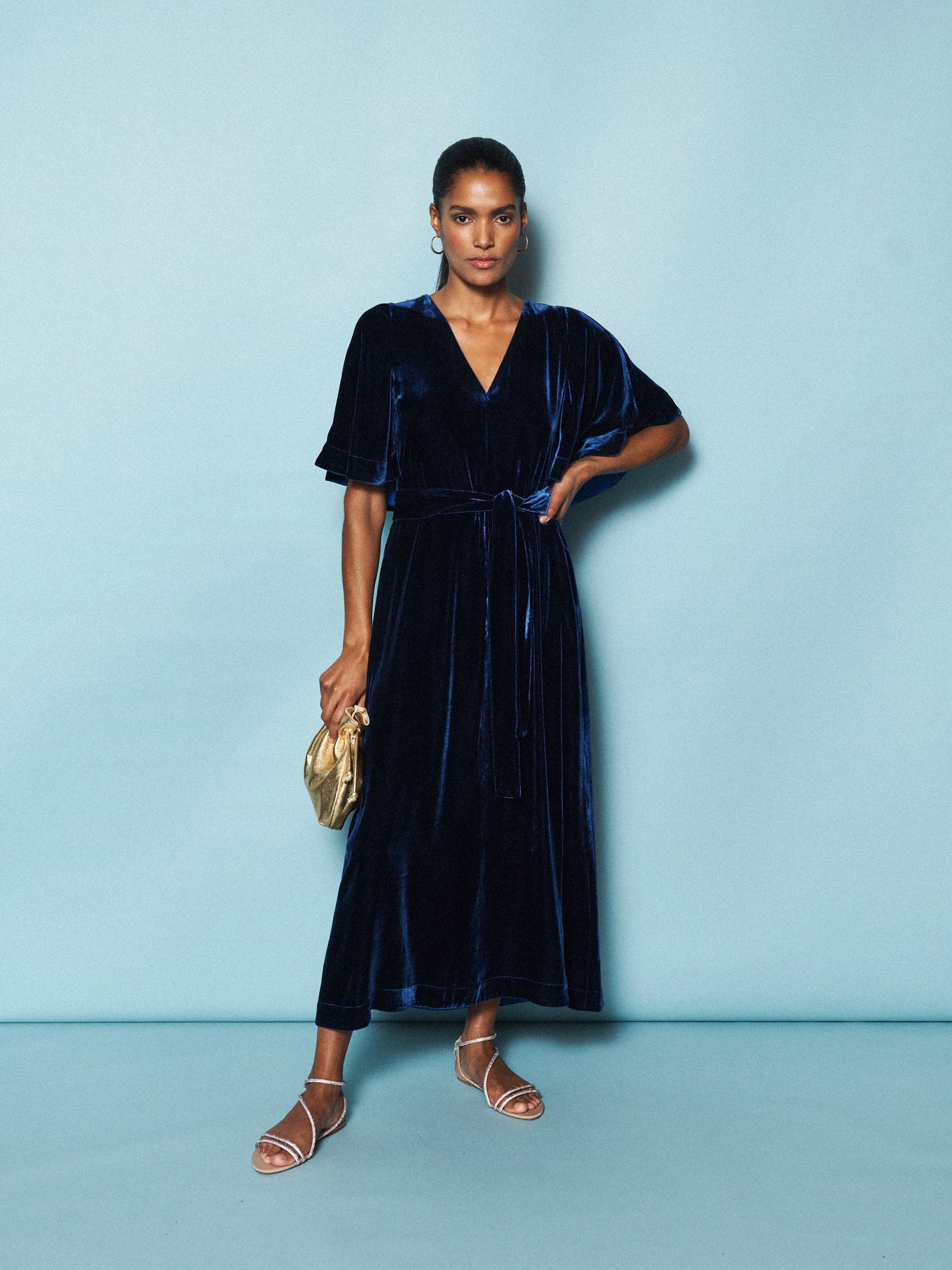 Kennedy silk blend velvet maxi dress - Midnight