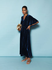 Kennedy silk blend velvet maxi dress - Midnight