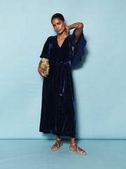 Kennedy silk blend velvet maxi dress - Midnight