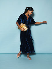 Kennedy silk blend velvet maxi dress - Midnight