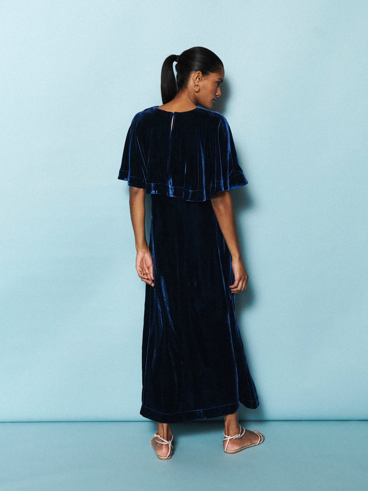 Kennedy silk blend velvet maxi dress - Midnight