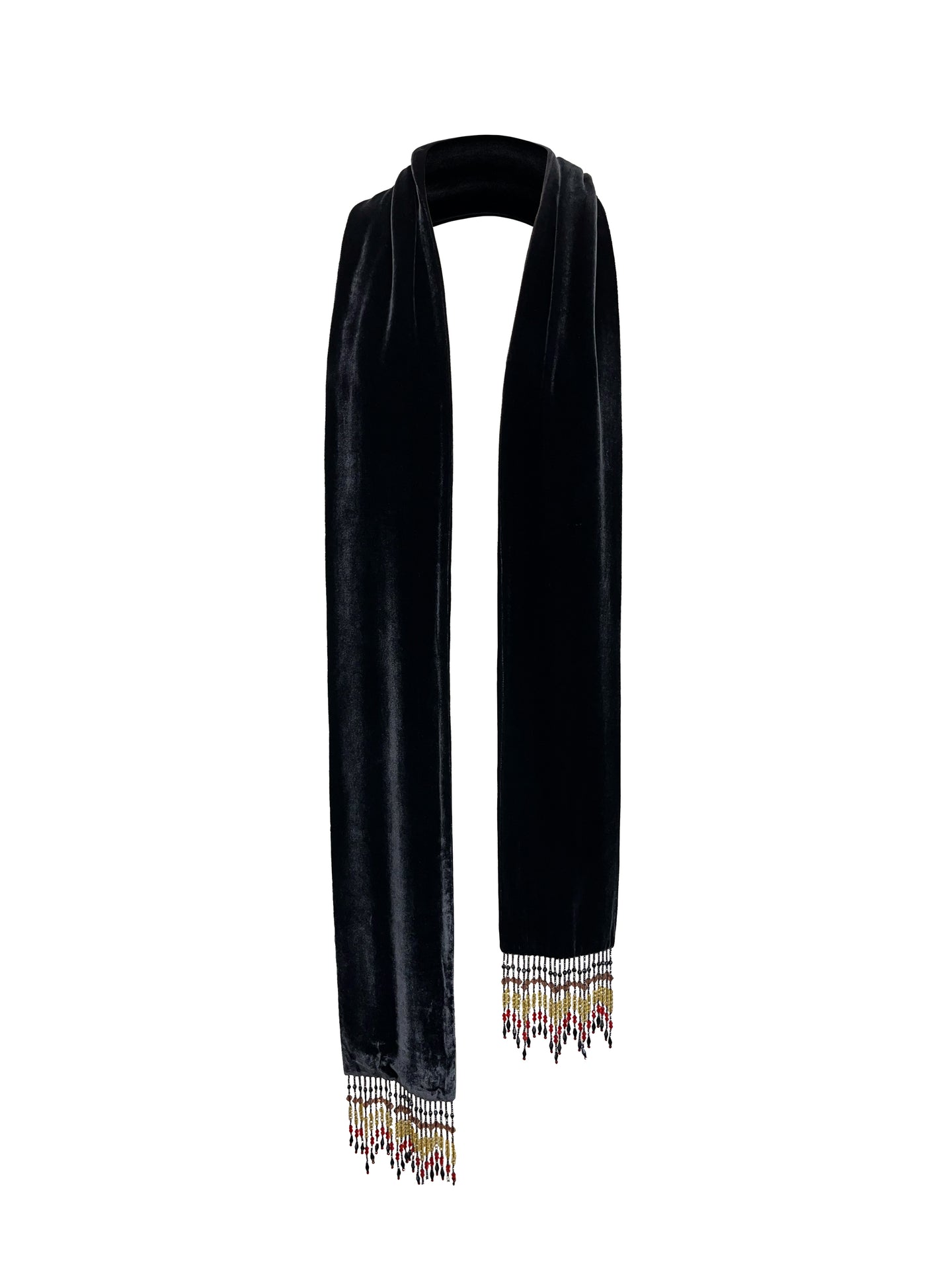 Kate velvet beaded fringe scarf