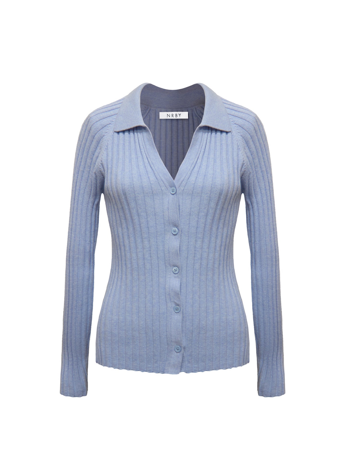 Kendra cotton cashmere ribbed cardigan - Blue