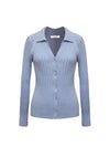 Kendra cotton cashmere ribbed cardigan - Blue