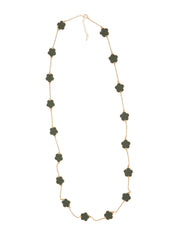 Khaki Flower Long Necklace