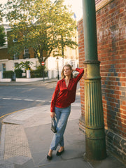 Laura silk satin shirt - Red | NRBY Clothing