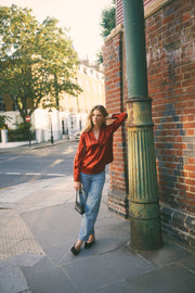 Laura silk satin shirt - Red | NRBY Clothing