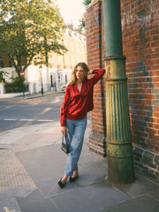 Laura silk satin shirt - Red | NRBY Clothing