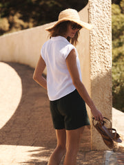 Laverne cotton double cloth top - White | NRBY Clothing