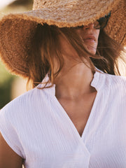 Laverne cotton double cloth top - White | NRBY Clothing