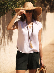 Laverne cotton double cloth top - White | NRBY Clothing