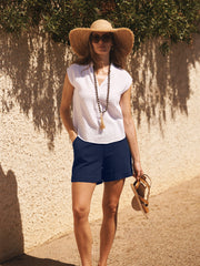 Tia cotton double cloth short - Navy | NRBY Clothing