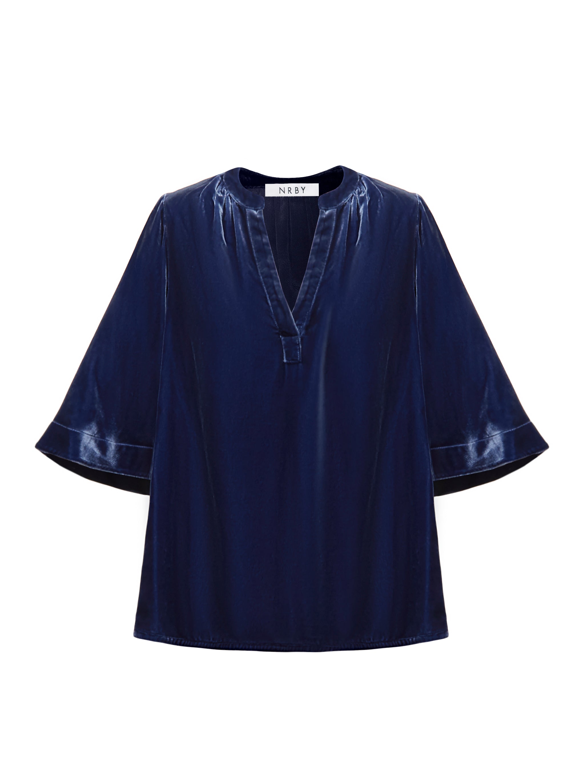 Leena Velvet Top - Denim Blue | NRBY Clothing.