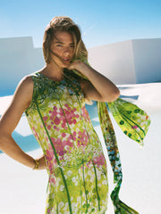 Lillian silk Queen Anne's lace print maxi dress | NRBY Clothing