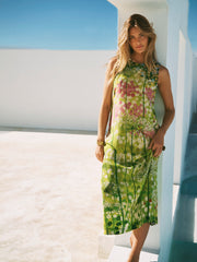 Lillian silk Queen Anne's lace print maxi dress | NRBY Clothing