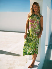 Lillian silk Queen Anne's lace print maxi dress | NRBY Clothing