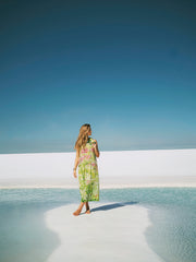 Lillian silk Queen Anne's lace print maxi dress | NRBY Clothing