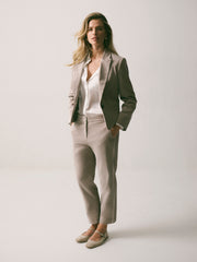 Lois cotton velvet jacket - Oyster