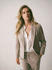 Lois cotton velvet jacket - Oyster
