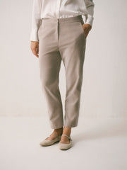 Miranda cotton velvet trouser - Oyster