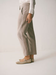 Miranda cotton velvet trouser - Oyster
