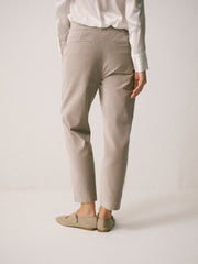 Miranda cotton velvet trouser - Oyster