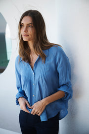 Lyla gauze linen shirt - Azure Blue | NRBY Clothing