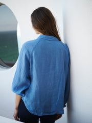 Lyla gauze linen shirt - Azure Blue | NRBY Clothing