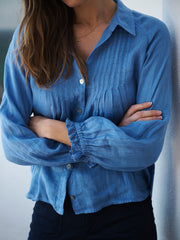 Lyla gauze linen shirt - Azure Blue | NRBY Clothing