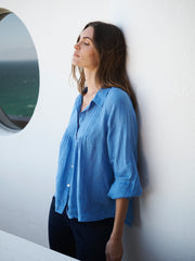 Lyla gauze linen shirt - Azure Blue | NRBY Clothing