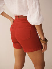 Myla cotton jean short - Cherry red | NRBY Clothing