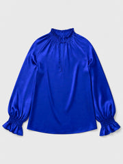 Larissa silk satin shirt - Lapis Blue | NRBY Clothing