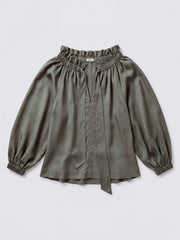 Lenni silk twill top - Khaki | NRBY Clothing
