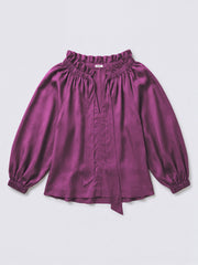 Lenni silk twill top - Plum Noir | NRBY Clothing