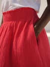 Lottie cotton double cloth skirt - Geranium