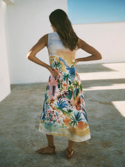 Madeline silk scenic print dress | NRBY Clothing