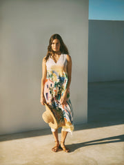 Madeline silk scenic print dress | NRBY Clothing