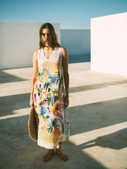 Madeline silk scenic print dress | NRBY Clothing