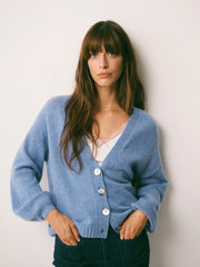 Maggie cashmere cardigan - Cornflower Blue | NRBY Clothing