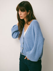 Maggie cashmere cardigan - Cornflower Blue | NRBY Clothing