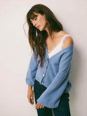 Maggie cashmere cardigan - Cornflower Blue | NRBY Clothing
