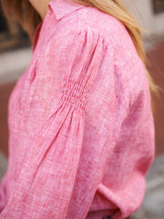 Mara linen shirt - Cherry red