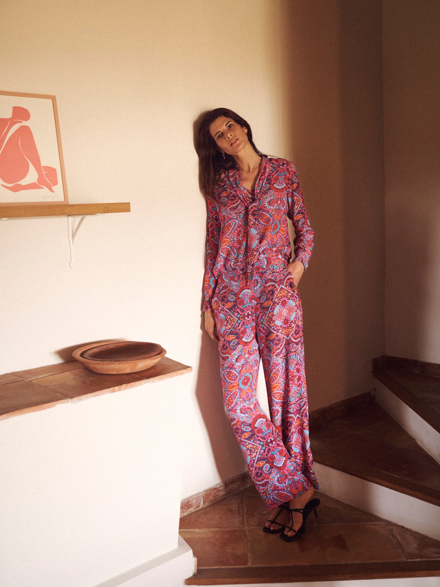 Margaux square paisley printed top